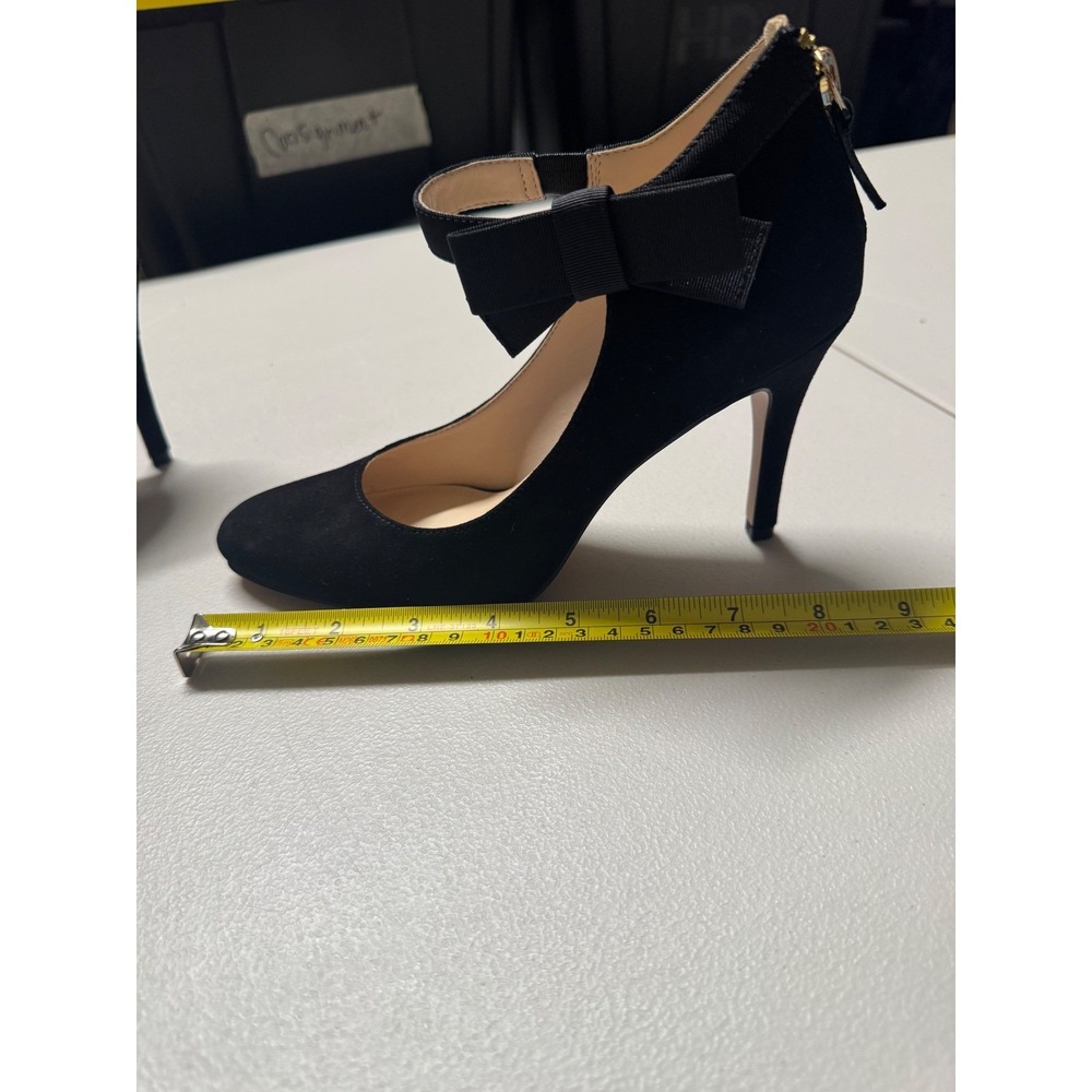 Nine West Gushing Pump Bow Heels Black Ankle Strap Bow Womens 6M NWOT - Picture 9 of 10